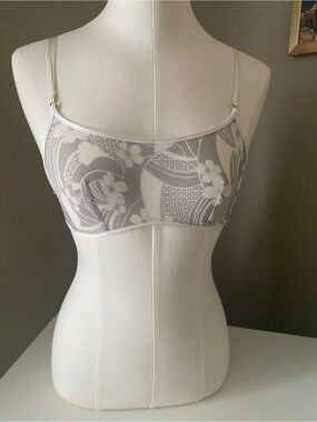 Victoria Secret White and Gray Sheer Bra